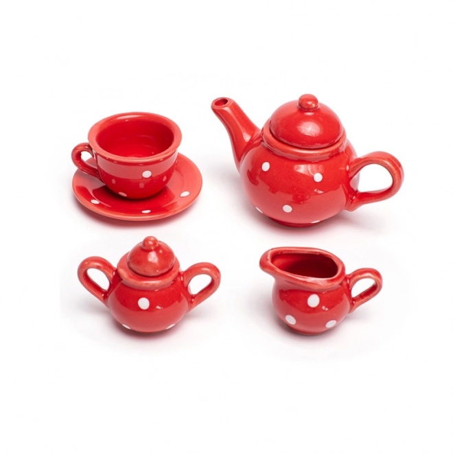 Bigjigs Toys Crveni točkasti čajni set