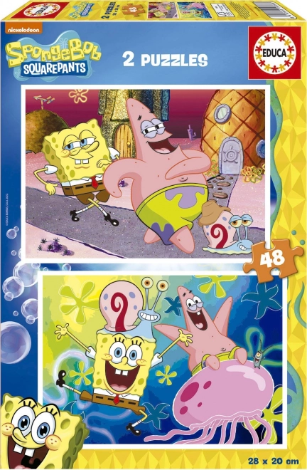 EDUCA Puzzle Spužva Bob 2x48 dijelova