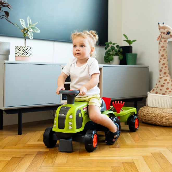 Dječji traktor Falk Claas 470 Arion zeleni s prikolicom i setom za pijesak