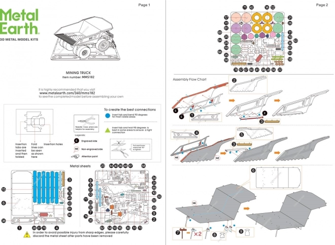 METAL EARTH 3D slagalica Donji utovarivač (obojeni)