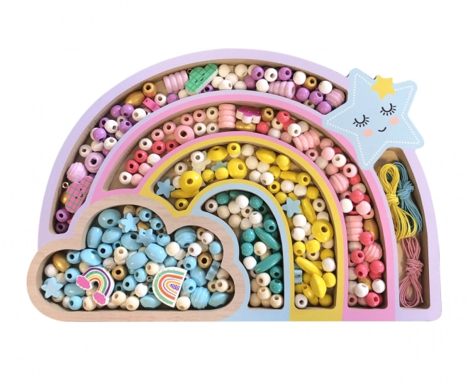 Drvene pastelne perle Duha