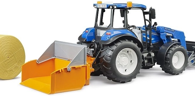 Bruder traktor New Holland T5.120 s prednjim utovarivačem i prikolicom
