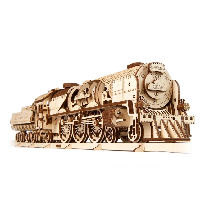 Ugears 3D puzzle - Lokomotiva V-express s vagonom 538 komada