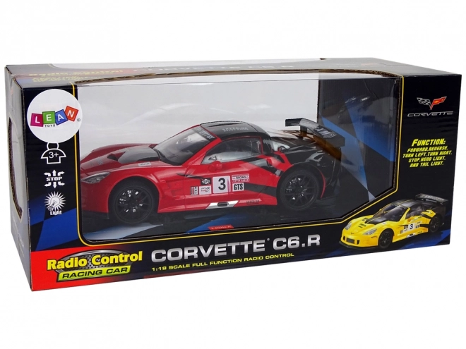 Sportski natjecateljski RC auto 1:18 Corvette C6.R crveni 2.4G s osvjetljenjem