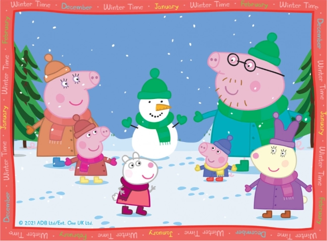 Puzzle Ravensburger Peppa Pig – godišnja doba 4u1 (12–24 dijela)