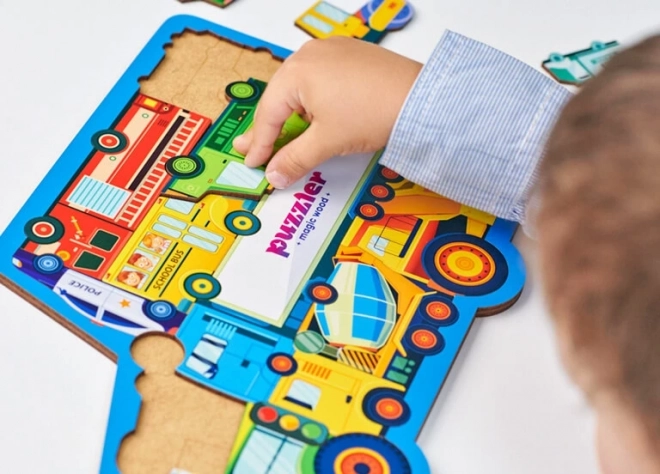 WOODLIKA Drvene puzzle Svijet prometnih sredstava 18 dijelova