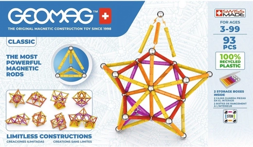 magnetička građevna set-klasik recycled 93 dijelova – narančasta