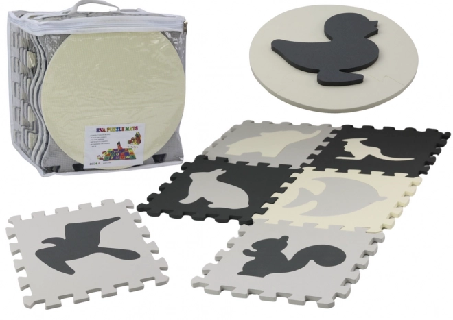 Mekane puzzle Kontrastna podloga Edukativna pjena EVA siva 28 dijelova.