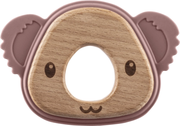 Silikonska drvena grickalica Koala, Old Pink