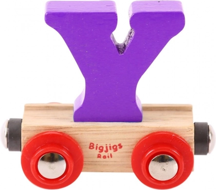 Drveni vagon s slovom Y BIGJIGS RAIL