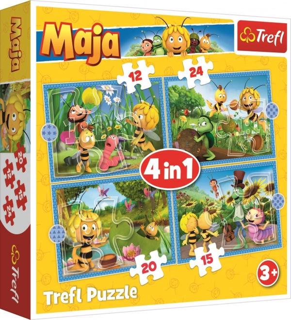 TREFL Puzzle Pčelica Maja: Avanture 4u1 (12,15,20,24 dijelova)