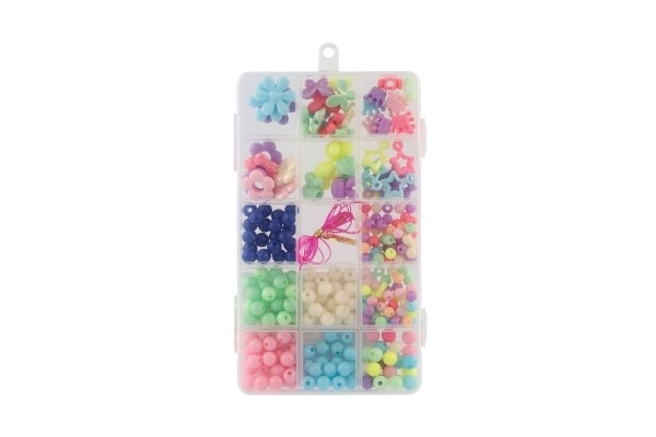 Plastične perle u boji s uzicom u plastičnoj kutiji 10x17x2cm
