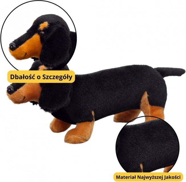 Plišani mazilac jazavčar crni 25 cm