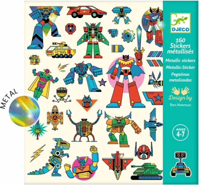 DJECO Metalikne Naljepnice Roboti