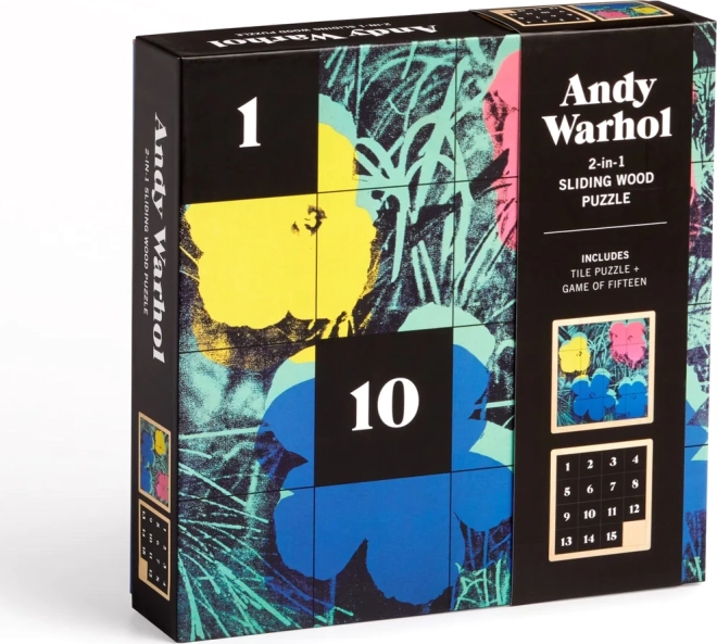 Klizajuća drvena slagalica Andy Warhol: Cvijeće 2-u-1