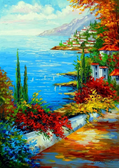Puzzle Gradić uz More 1000 Dijelova