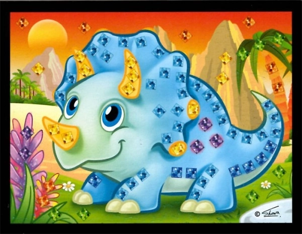 Mini mozaik slika sjajni dinosauri 10x12cm mješavina vrsta