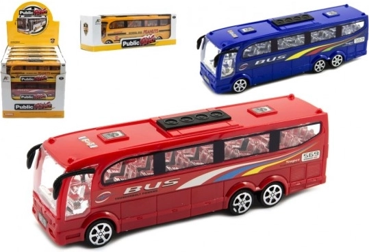 Plastični autobus na inercijski pogon 25 cm, 3 boje