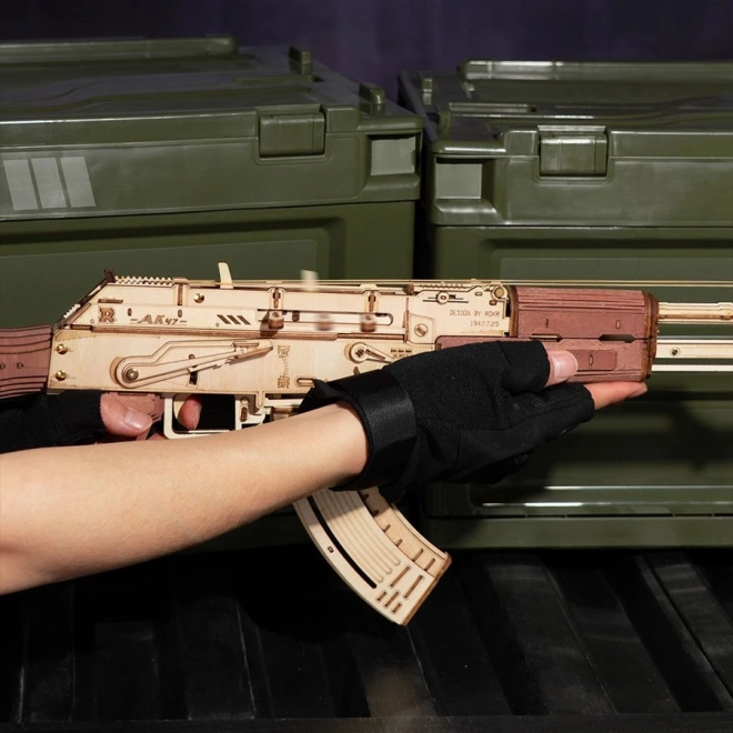 RoboTime 3D Drvene mehaničke slagalice Napadačka puška AK-47