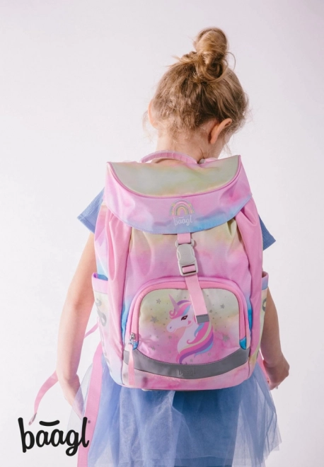 BAAGL Školski ruksak Airy Rainbow Unicorn