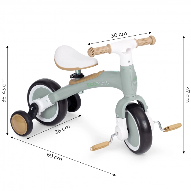 Balansni bicikl s pedalama - pomoćni kotačići za trening 3u1 ECOTOYS