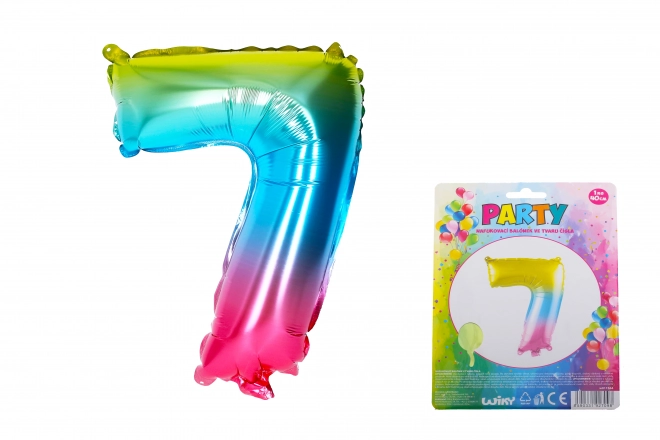 Nafukavajući balon broj 7 duginih boja