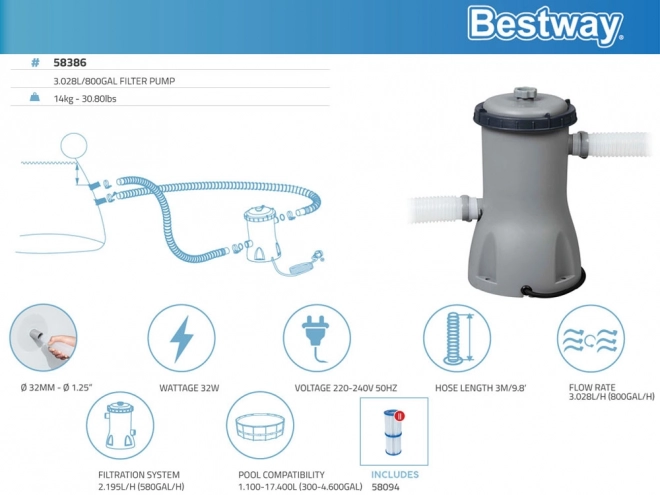 Filtracijska pumpa Bestway za bazene 3028 l/h