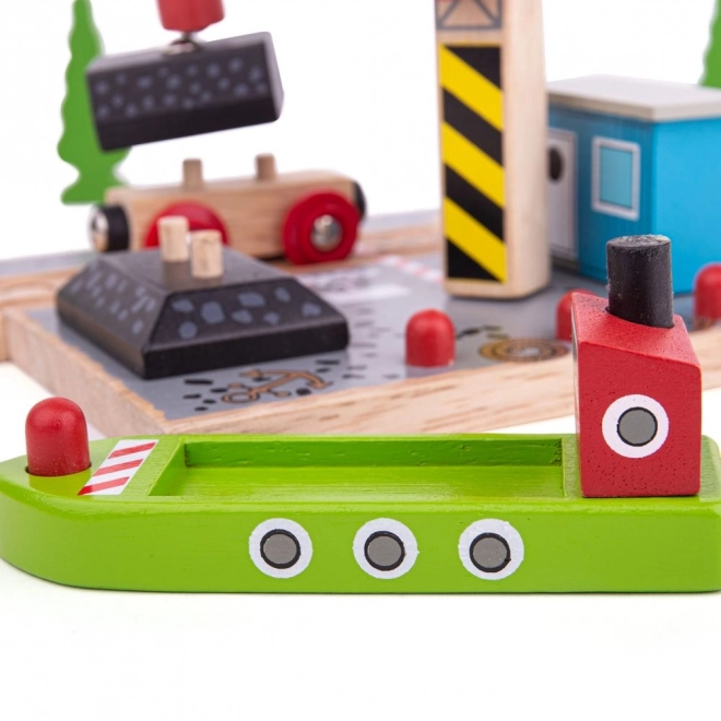 Bigjigs Rail Ugljenokop s dizalicom