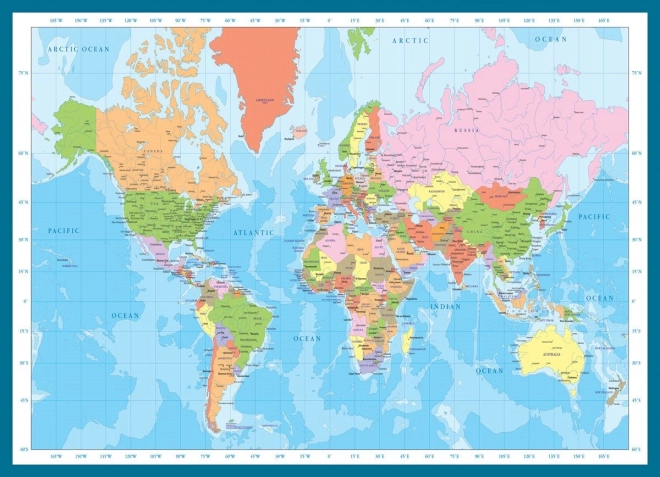 Puzzle karta svijeta – 1000 dijelova EUROGRAPHICS