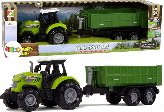Zeleni traktor s odvojivom prikolicom sa zvukovima