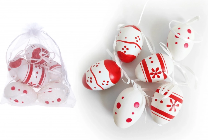 Ukrasna oslikana plastična jaja 6 cm