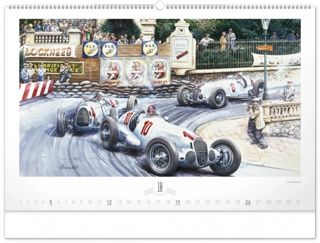 NOTIQUE Zidni kalendar Oldtimers – Václav Zapadlík 2025, 64 x 42 cm