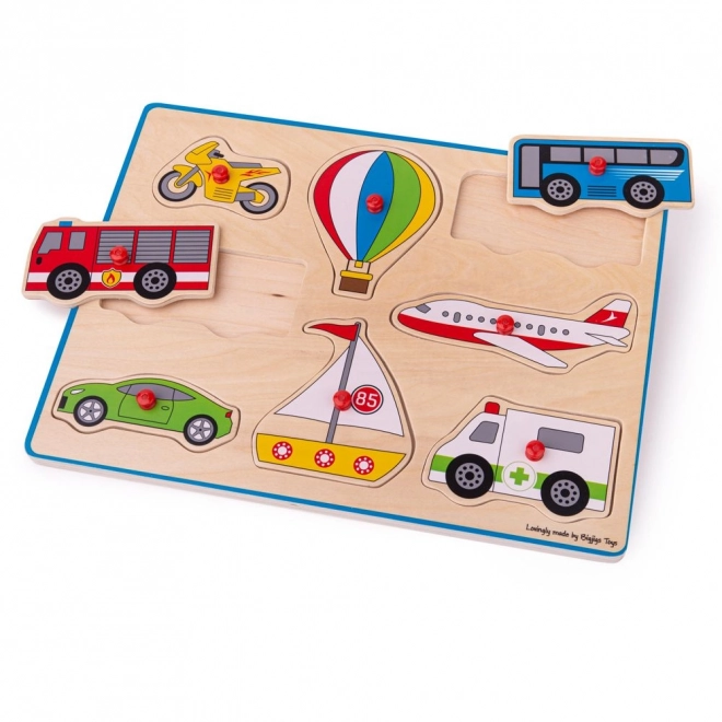 Drvene puzzle prijevozna sredstava Bigjigs Toys