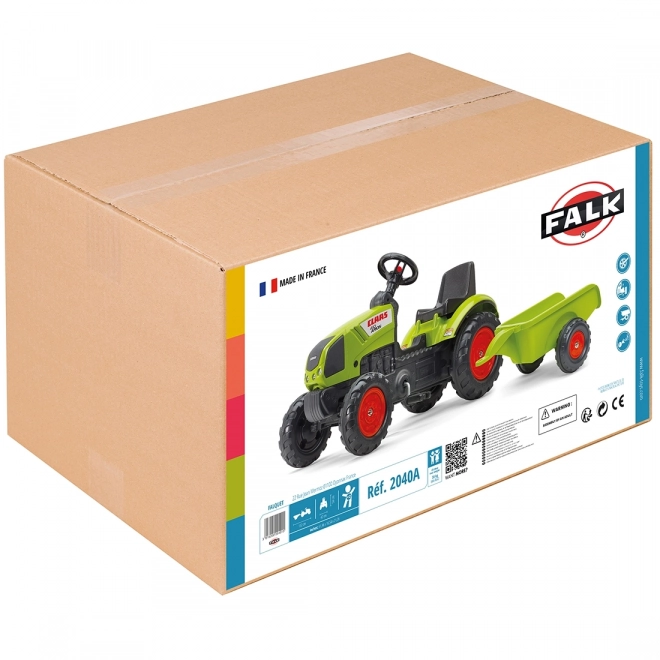 Traktor na pedale Claas Arion 410 s prikolicom zeleni