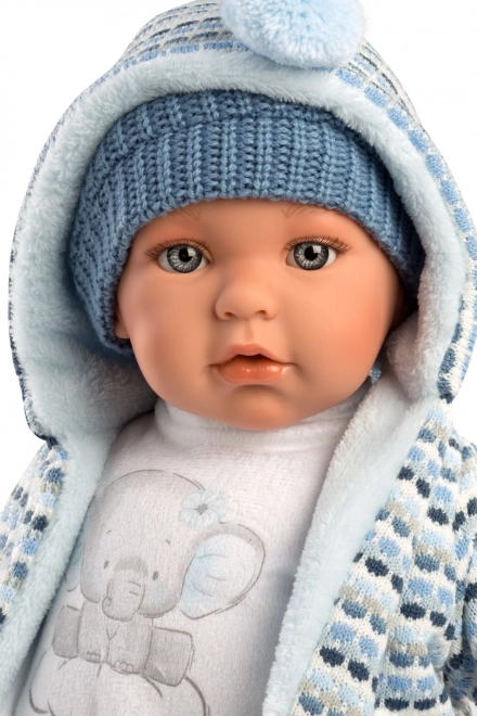 Llorens 42405 BABY ENZO - realistična lutka sa zvukovima i mekanim platnenim tijelom - 42 cm