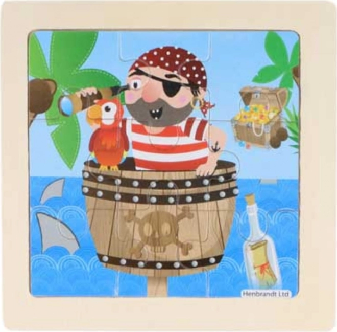 Drvene puzzle pirati 9 dijelova