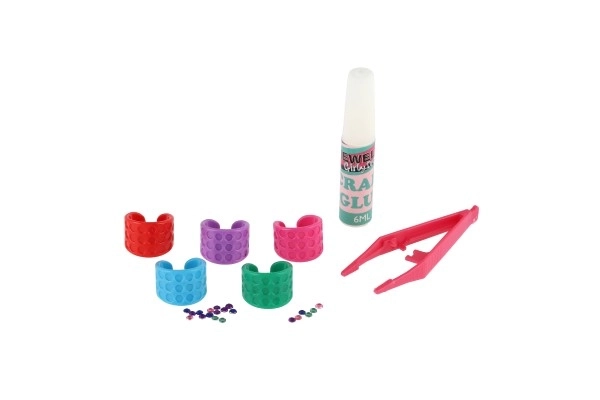 Kreativni set za prstenove od plastike u kutiji 12x21x3,5cm 12 komada u boksu