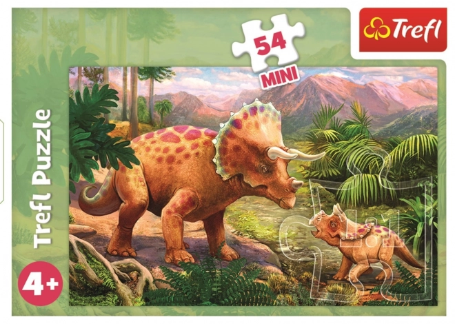 TREFL Puzzle Nevjerojatni dinosaurusi: Triceratops s mladuncem 54 dijelova