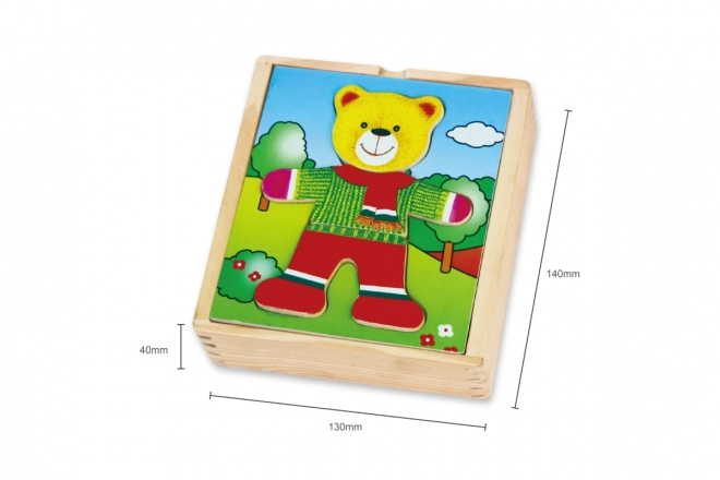 Drvene puzzle VIGA Obuci medvjedića