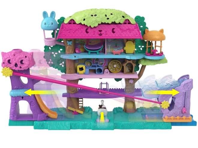 Polly Pocket Set figurica Životinjske avanture Kućica na drvetu