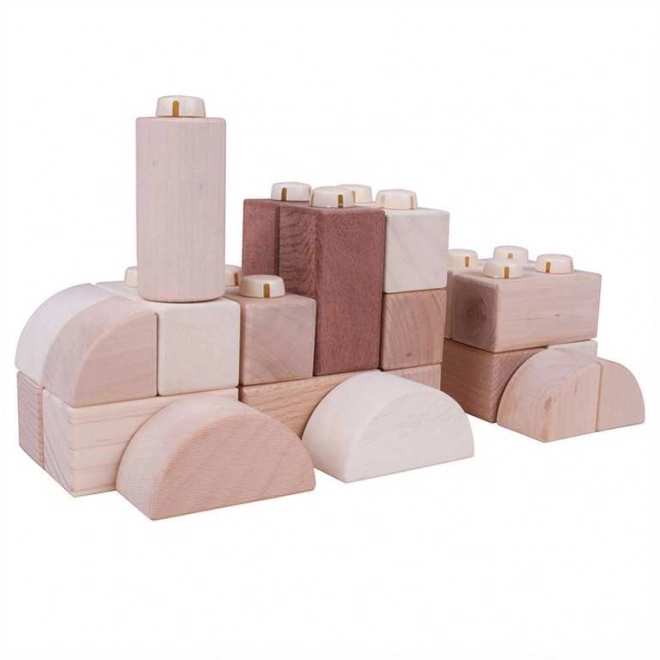 Bigjigs Baby Drvene Spojkocke - Natur set 100 komada