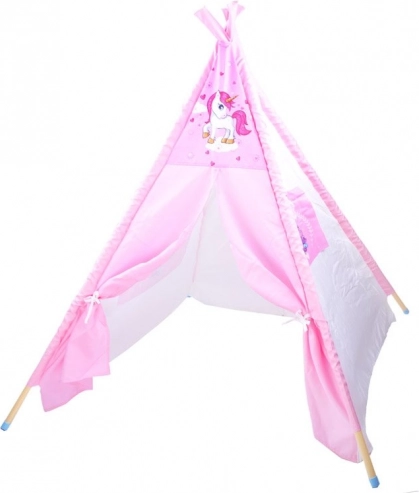 Ružičasti dječji teepee šator s jednorogom