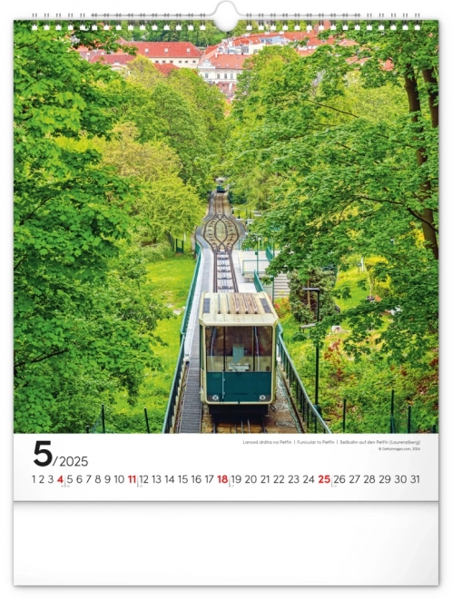 Zidni kalendar Prag 2025, 30 × 34 cm