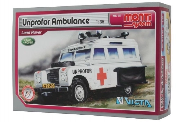 Konstruktorski set Monti System MS 35 Unprofor Ambulance Land Rover 1:35 u kutiji 22x15x6cm