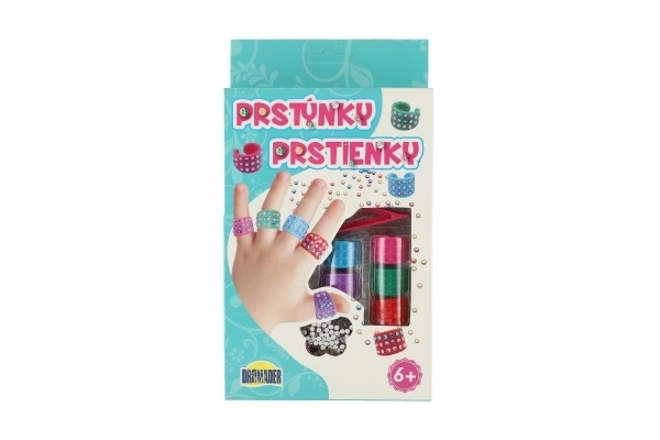 Kreativni set za prstenove od plastike u kutiji 12x21x3,5cm 12 komada u boksu