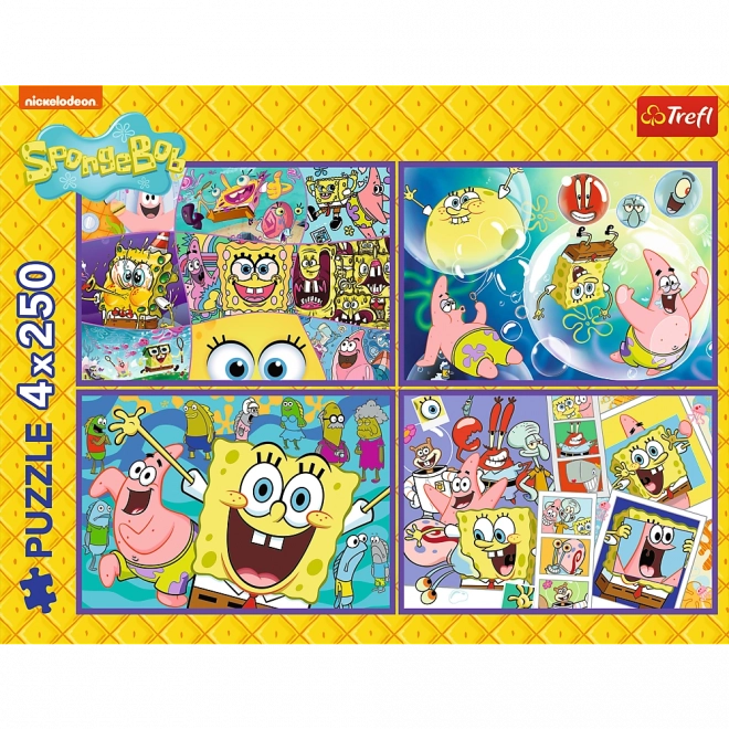 Puzzle 4x250 Ludi svijet Spužva Boba