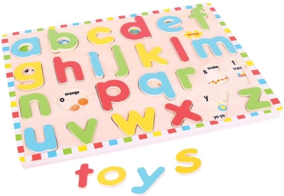 Bigjigs Toys engleska mala abeceda sa slikama - drvena edukativna ploča