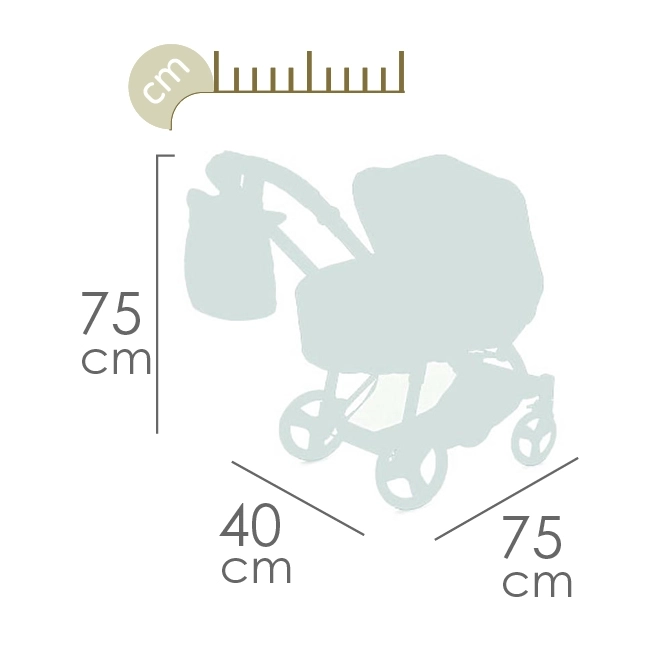 DeCuevas 81643 dječja sklopiva kolica za lutke 3 u 1 s prijenosnom torbom DIDI 2021 - 75 cm
