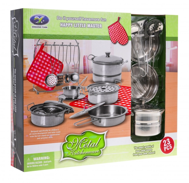 Set metalnih lonaca + pribor - 23 komada
