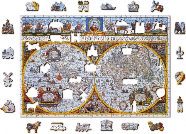 Drvene puzzle Antička karta 2u1